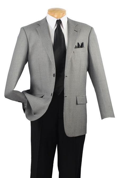 Mensusa Products Men's 100% Luxurious Wool Sport Coat Black Houndstooth