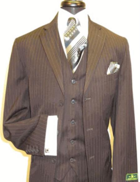Mensusa Products Brown Pin Stripe New York Styled For That Fashion Professional Look And The Pants Are Pleated