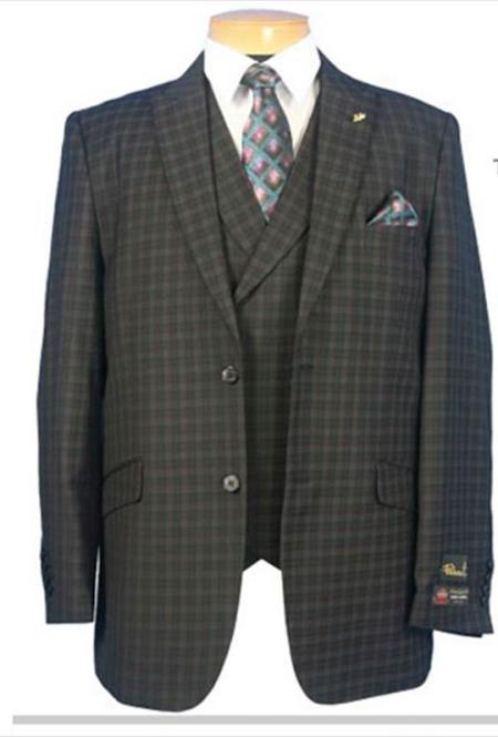 Mensusa Products Plaid Window Pane Houndstooth Pattern Black/Navy