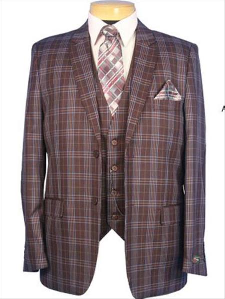 Mensusa Products Plaid Window Pane Houndstooth Pattern Brown
