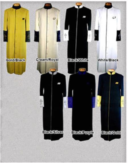 Mensusa Products Mandarin Banded Collar Suit Black/Gold,Black/Silver,Gold/Black,Cream/Royal