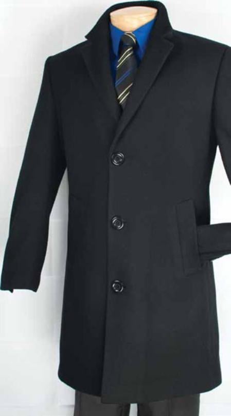 Mensusa Products Mens Car Coat Collection in a Soft Cashmere Blend Black