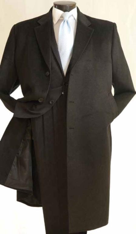 Mens 41702 Length Car Coat in Cashmere Feel Charcoal