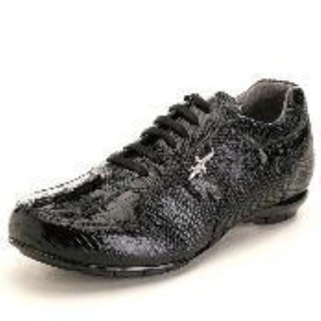Mensusa Products Black Genuine Hornback & Lizard Sneaker