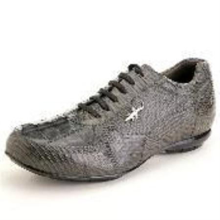 Mensusa Products Grey Genuine Hornback & Lizard Sneaker