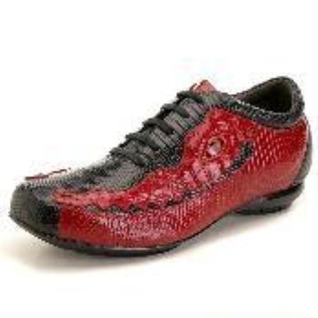 Mensusa Products Black/Red Lizard & Caiman Sneaker