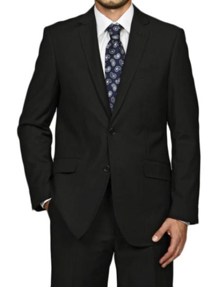 2 Button Black Slim Fit Suit Mens Cheap