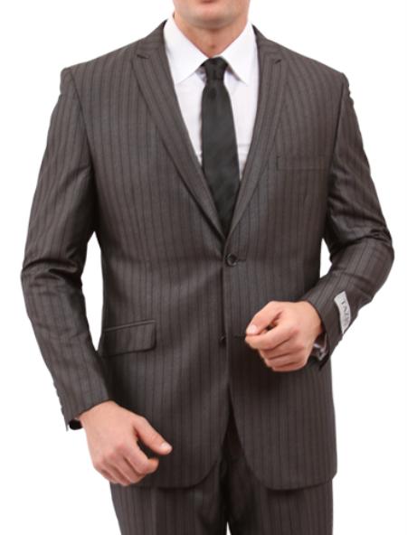 2 Button Grey Slim Fit Suit Mens Cheap