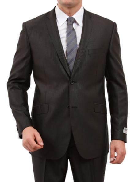 2 Button Black Front Closure Side Vent Suit Mens Cheap
