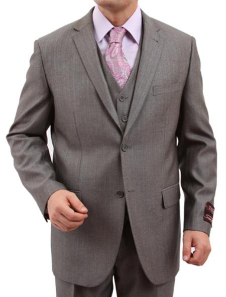 Mensusa Products Mens Solid Textured 2 Button Front Closure Suit