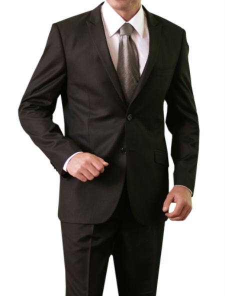 Mensusa Products Mens Shiny Shark Skin Solid 2 Button Front Closure Slim Fit Suit