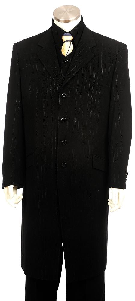 Mensusa Products Men's High Quality Fashionable Zoot Suit Black