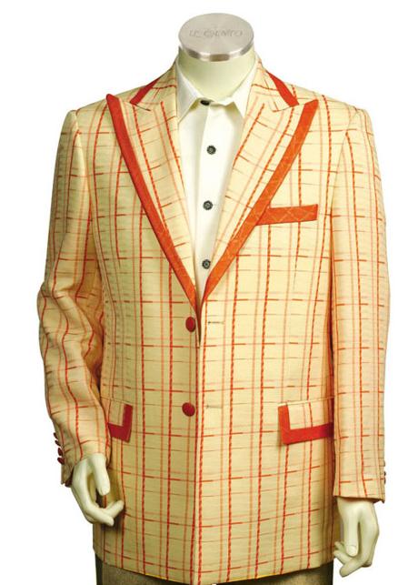 Mensusa Products Mens Stylish 2 Button Zoot Suit Yellow