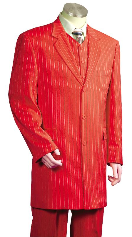 Mensusa Products Men's Fashionable 3 Piece Zoot Suit Red