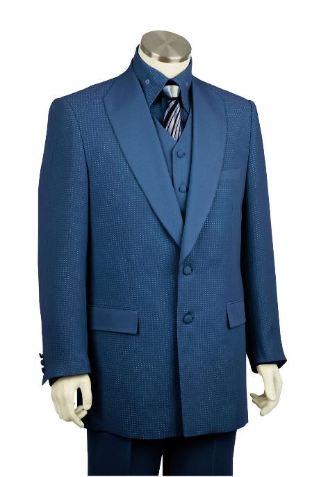 Mensusa Products Mens Luxurious 2 Button 3 Piece Zoot Suit Navy