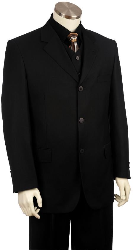 Mensusa Products Men's 2 Button Fashionable Zoot Suit Black