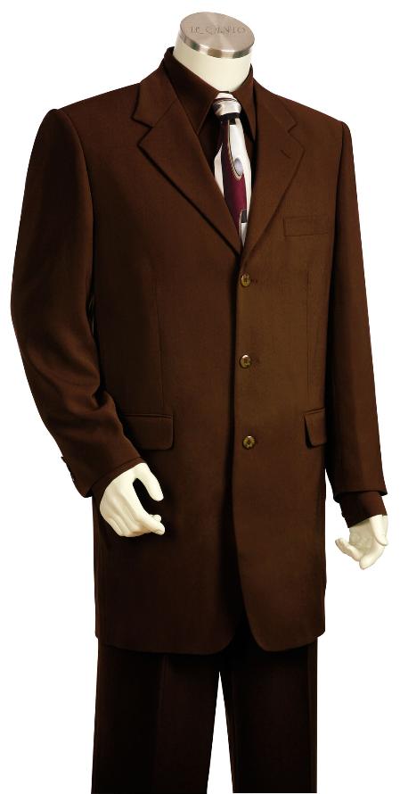 Mensusa Products Men's Luxurious 3 Button Zoot Suit Brown