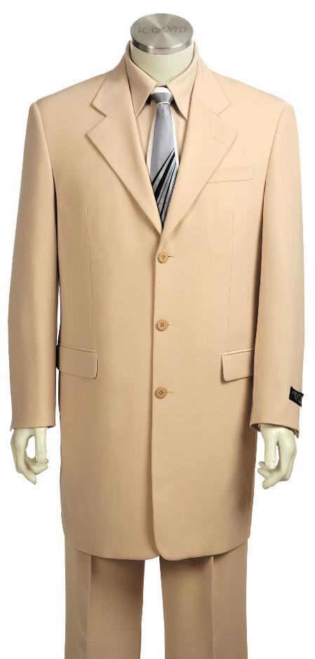 Mensusa Products Mens Fashionable 3 Button Zoot Suit Taupe