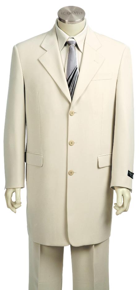 Mensusa Products Mens Fashionable 3 Button White Zoot Suit