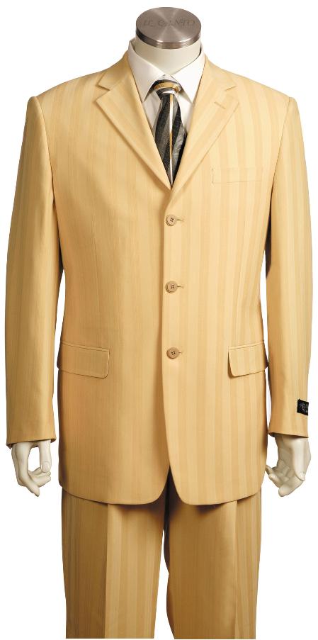Mensusa Products Men's Fashionable 3 Button Zoot Suit Taupe