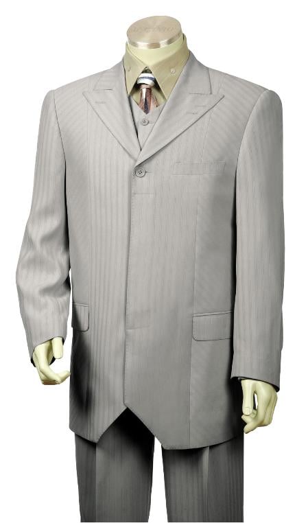 men suits sale, Men's 1 Button Grey Fashion Vested Zoot Suit,, Men's 1 Button Grey Fashion Vested Zoot Suit