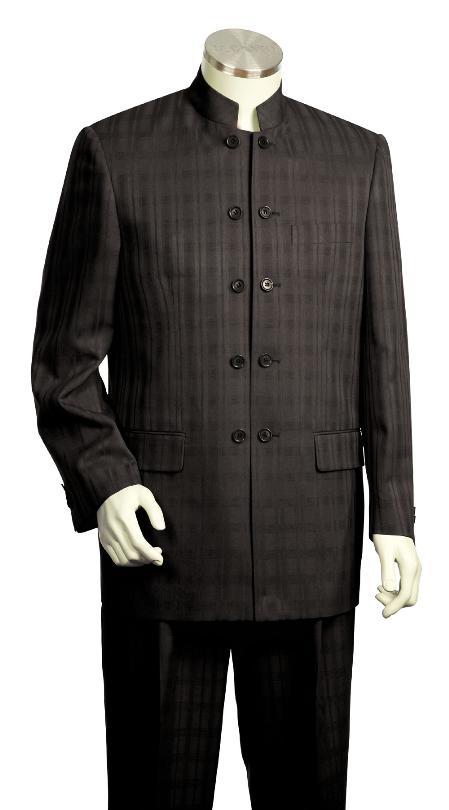 Mensusa Products Men's 5 Button Fashionable Black Zoot Suit