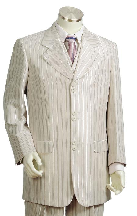 Mensusa Products Mens Fashion Vested Silver Zoot Suit