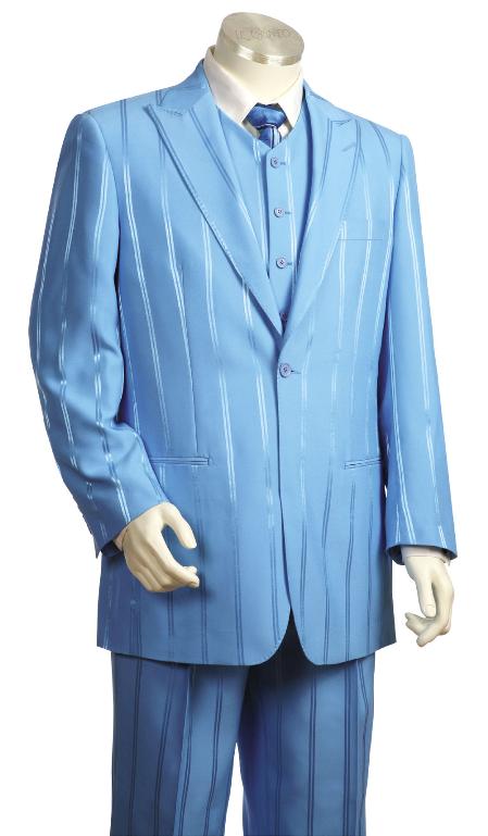 Mensusa Products Mens 3 Piece Fashion Zoot Suit Blue