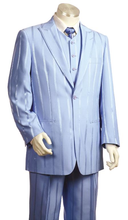 Mensusa Products Men's Fashionable 3 Piece Vested Lavander Zoot Suit