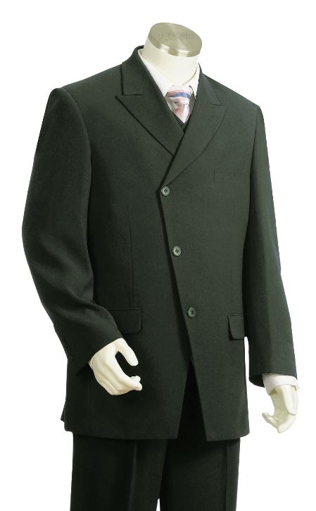 Mensusa Products Men's Stylish 3 Button Olive Zoot Suit