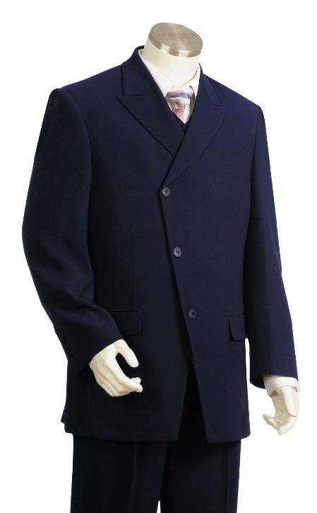 Mensusa Products Mens 3 Piece Fashion Navy Zoot Suit