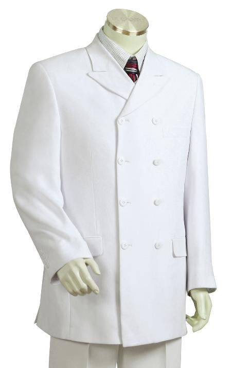 Mensusa Products Men's Fashionable White Zoot Suit