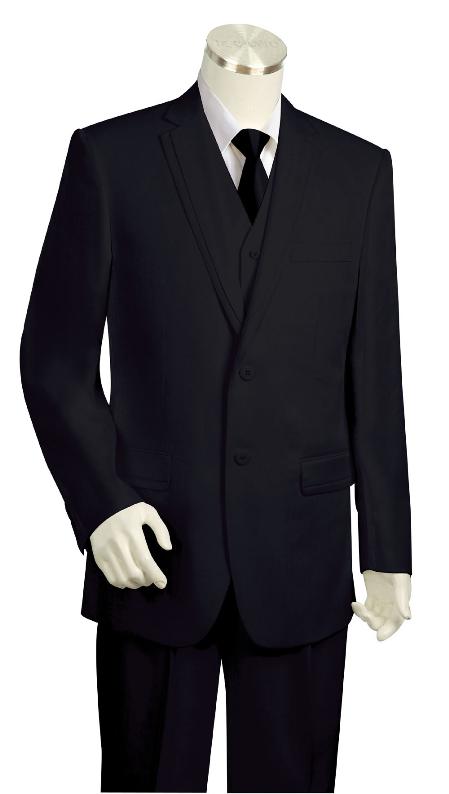 Mensusa Products Mens Luxurious Solid Black Zoot Suit
