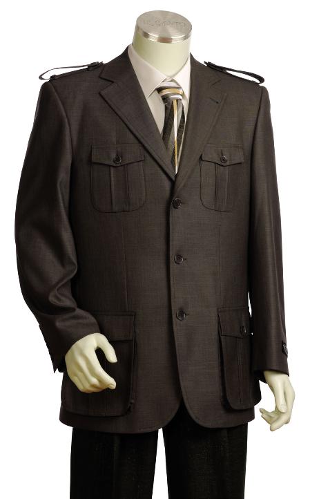 Mensusa Products Men's Stylish 3 Button Rust Zoot Suit
