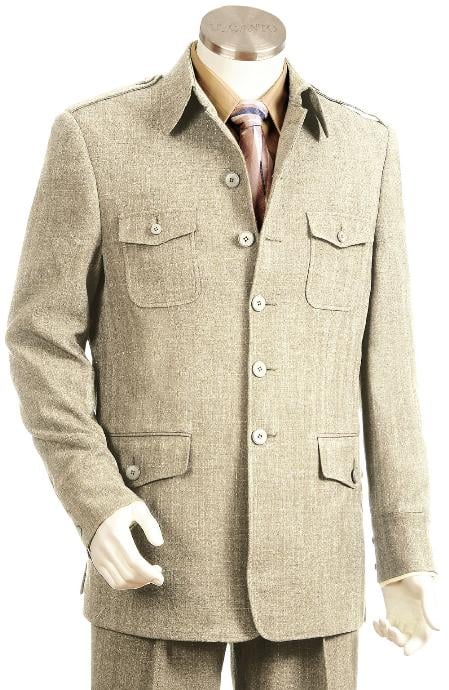 Mensusa Products Men's High Fashion Taupe Zoot Suit