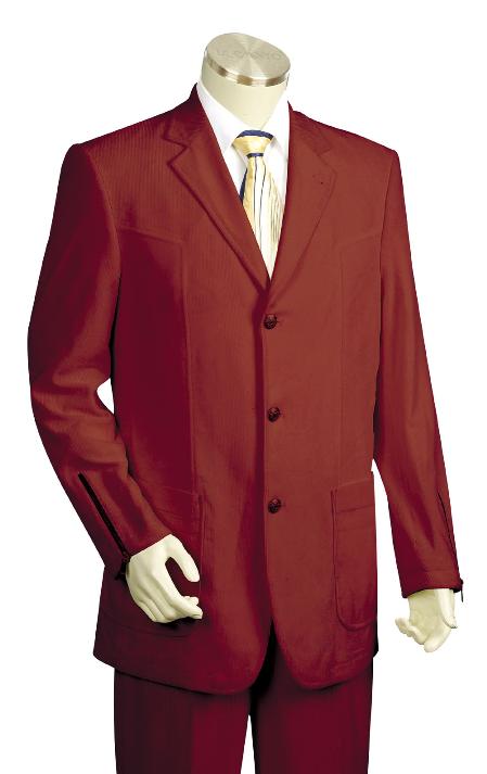 Mensusa Products Men's 3 Button High Fashion Wine Zoot Suit