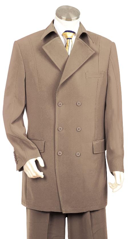 SKU JG7522 Men's Fashionable Khaki Zoot Suit 175