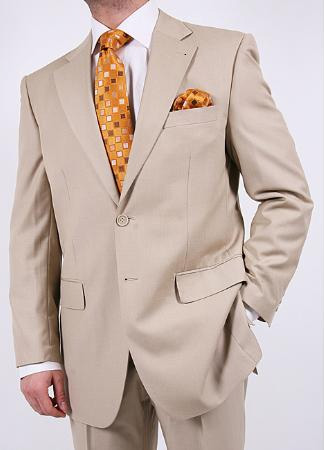 Mensusa Products Men's High Fashionable Tan Two Piece Suit