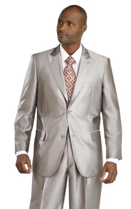 Mensusa Products Mens 2 Button Vented Jacket With Pleated Pant Executive Full Cut Suits Taupe