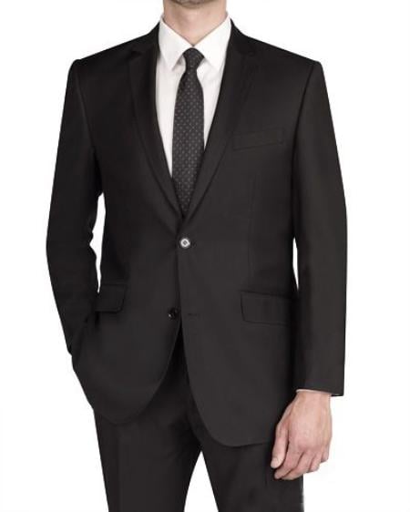 2 Button Black Italian Designed Fabric Slim Fit Suit Mens