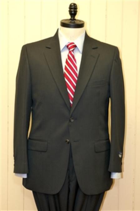 Mensusa Products Mens 2 Button Single Breasted Wool Suit Charcoal