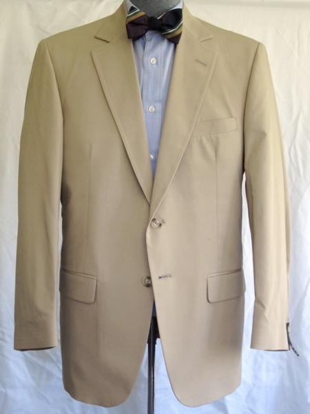 Mensusa Products Mens 2 Button Single Breasted Wool Suit Tan
