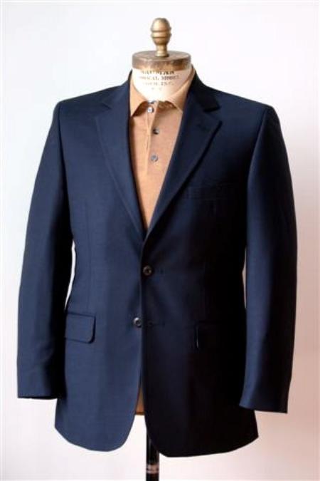 Mensusa Products Mens 2 Button Single Breasted Wool Suit Navy