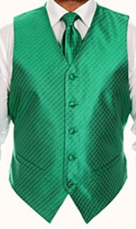 Mensusa Products Men's Fourpiece Green Vest Set