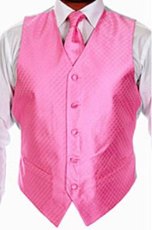 Mensusa Products Men's Fourpiece Pink Vest Set