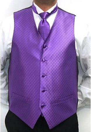 Mensusa Products Men's Fourpiece Vest Set Purple