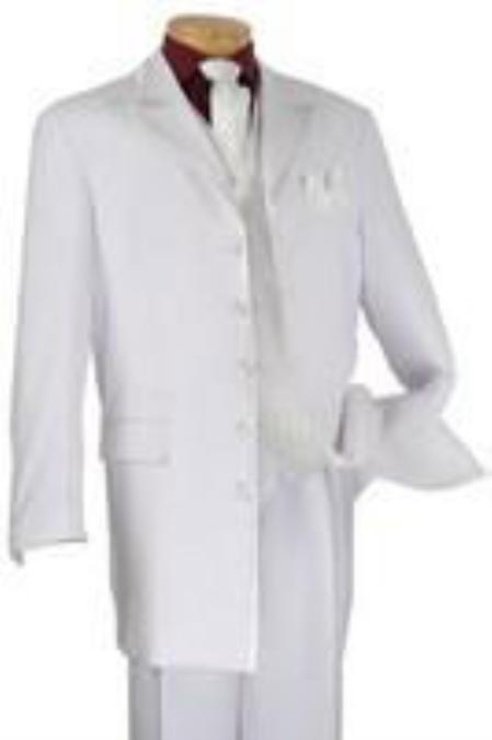 Mensusa Products Mens Suits 5 Button White Suit