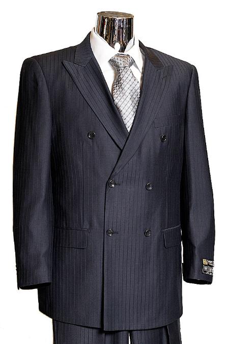 Mensusa Products Men's Navy Double Breasted Suit this is a ton on ton shadow pinstripe185