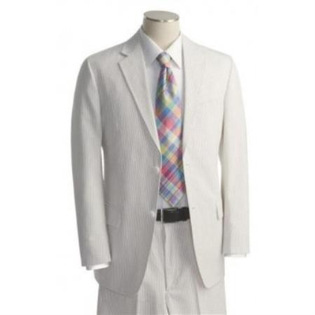 Mensusa Products Mens 2 Button White Tone on Tone Suit 130