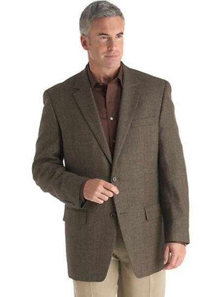Mensusa Products Mens 2 Button Brown Check Sport Coat